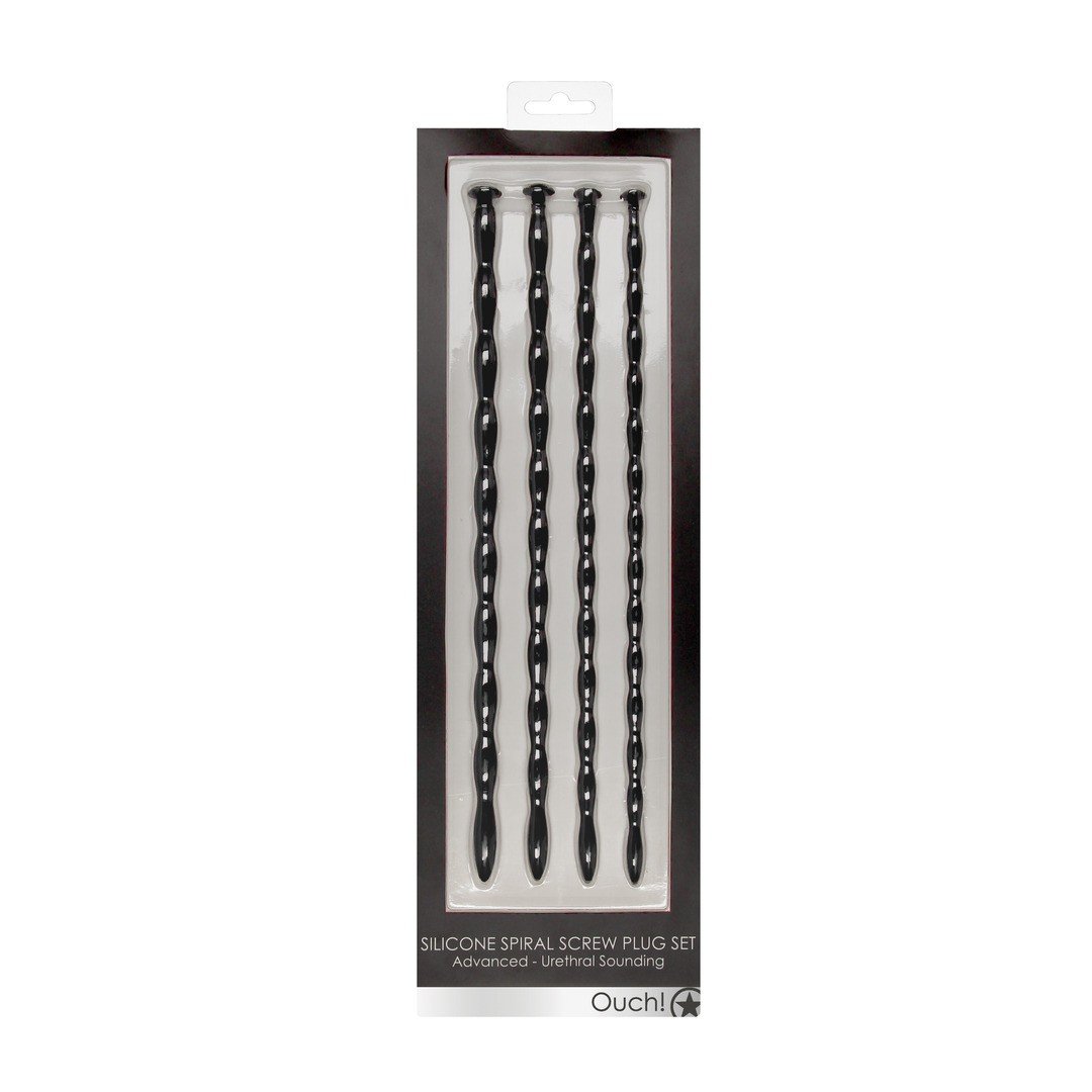 "CONJUNTO DE SONDAS DE URETRA SILICONE SPIRAL SCREW PLUG SET ADVANCED PRETO OUCH!" - Image 2
