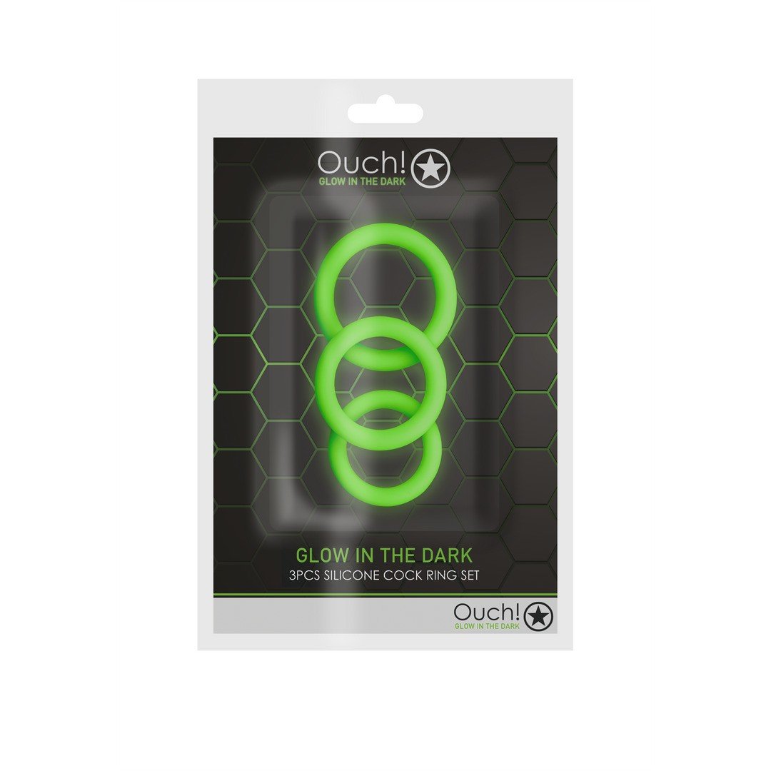 "CONJUNTO DE 3 ANÉIS PARA O PÉNIS GLOW IN THE DARK OUCH!" - Image 2