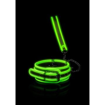 "COLEIRA COM TRELA GLOW IN THE DARK OUCH!"