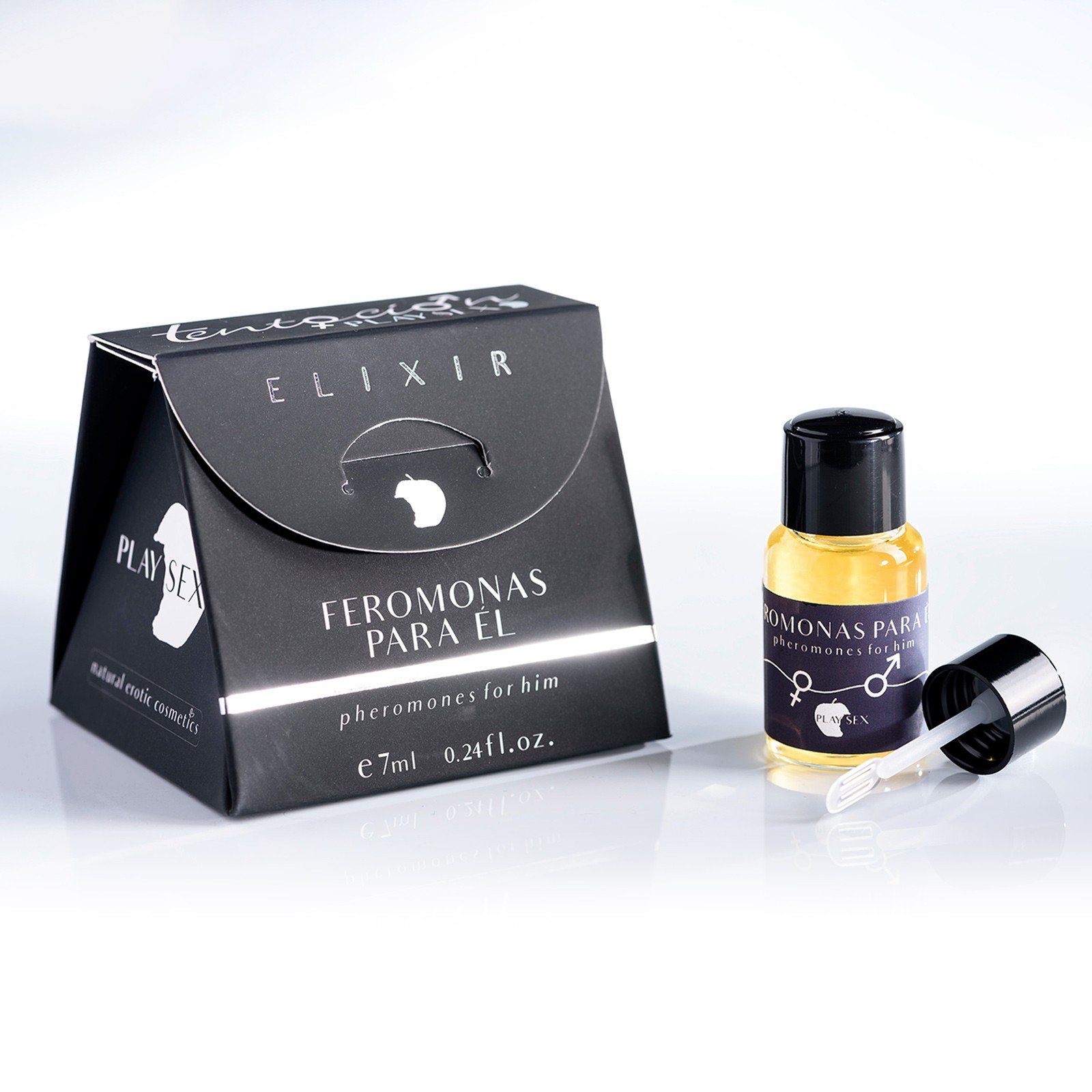 "COFFRET ELIXIR COM FEROMONAS + ESPÁTULA PARA ELE 7ML TENTACIÓN PLAY SEX"