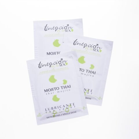 "20 MONODOSES DE LUBRIFICANTE COM SABOR A MOJITO THAI 5ML TENTACIÓN PLAY SEX"