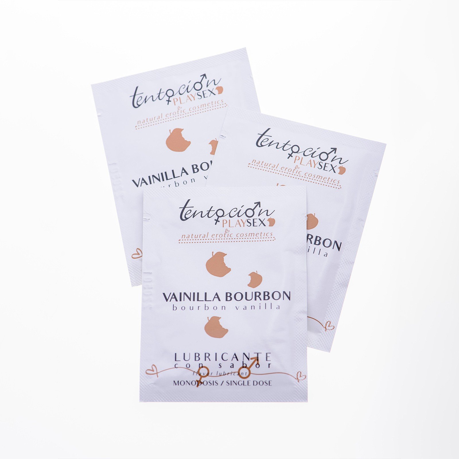 "20 MONODOSES DE LUBRIFICANTE COM SABOR A BOURBON DE BAUNILHA 5ML TENTACIÓN PLAY SEX"