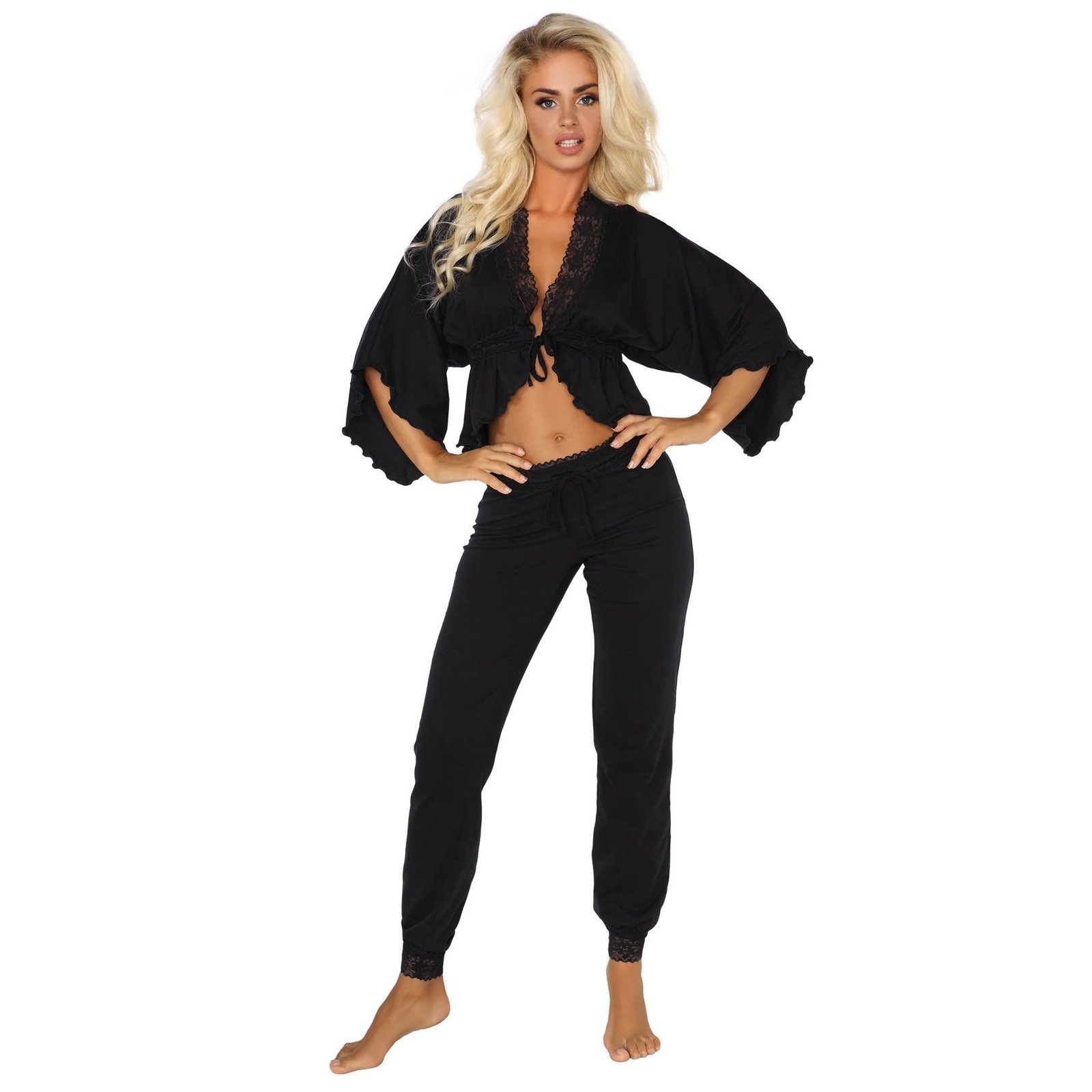 "CONJUNTO DE 2 PEÇAS MARGOT PRETO BEAUTY NIGHT FASHION"