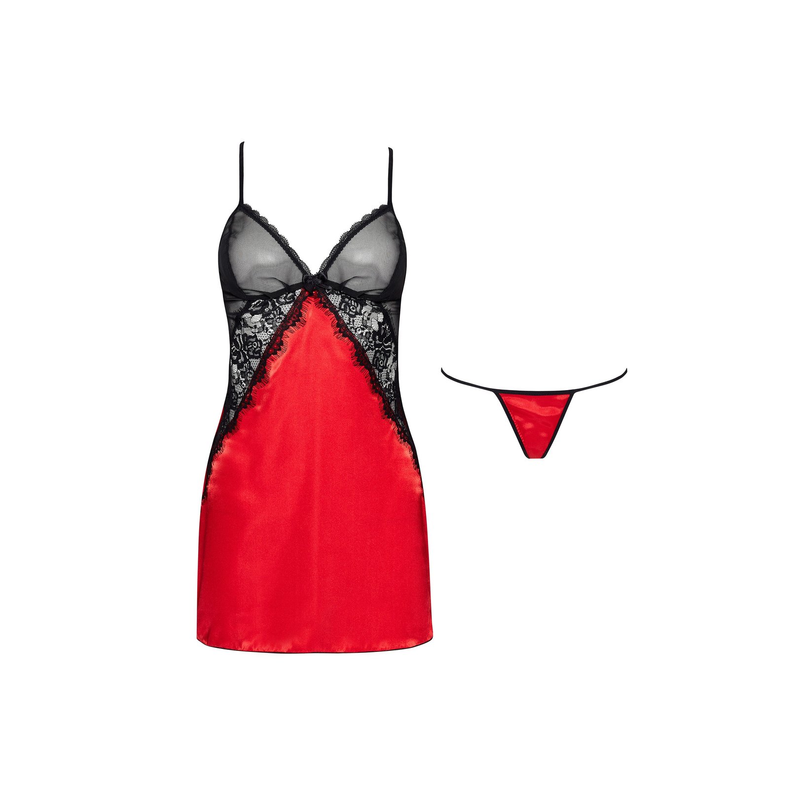 "CAMISA DE NOITE E TANGA MARINELA VERMELHO BEAUTY NIGHT FASHION" - Image 8