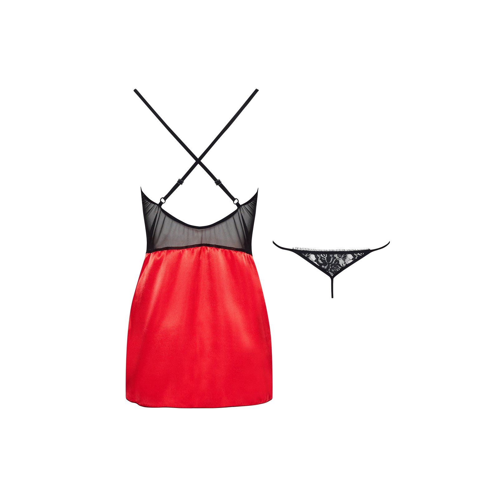 "CAMISA DE NOITE E TANGA MARINELA VERMELHO BEAUTY NIGHT FASHION" - Image 9