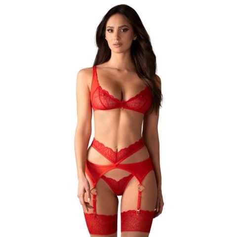 "CONJUNTO DE 3 PEÇAS CUPIDE DESIR VERMELHO OBSESSIVE"