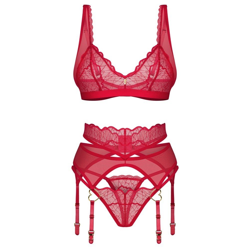 "CONJUNTO DE 3 PEÇAS CUPIDE DESIR VERMELHO OBSESSIVE" - Image 5