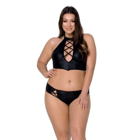 "CONJUNTO DE 2 PEÇAS NANCY BIKINI PRETO TAMANHO QUEEN PASSION"