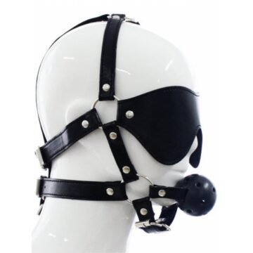 "ARNÊS FACIAL COM VENDA E MORDAÇA OVER THE HEAD ARGUS TOYS"