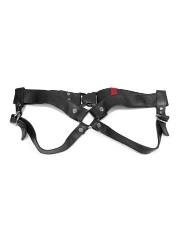 "ARNÊS LULÚ LAFEM ARTESANAL 4 CM LEATHER PRETO 'L'"