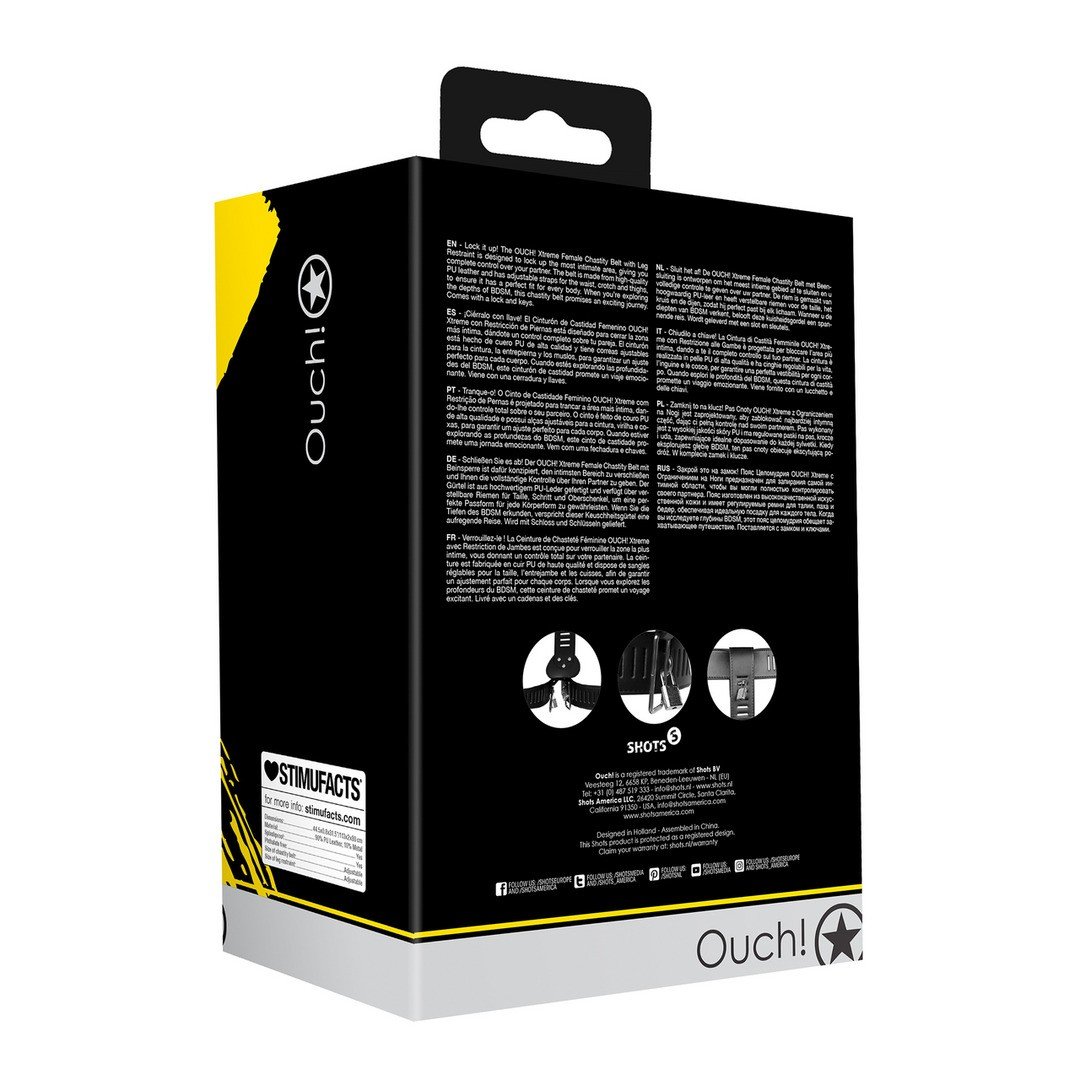 "CINTO DE CASTIDADE COM RESTRIÇÕES DE PERNAS XTREME OUCH!" - Image 3
