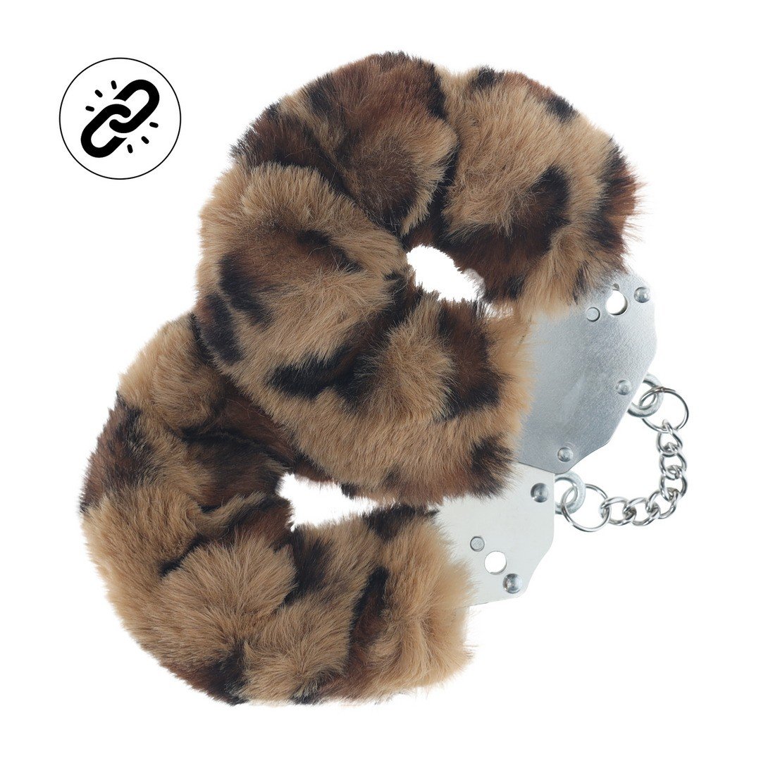 "ALGEMAS COM PELÚCIA HEAVY-DUTY FLUFFY LEOPARD OUCH!"