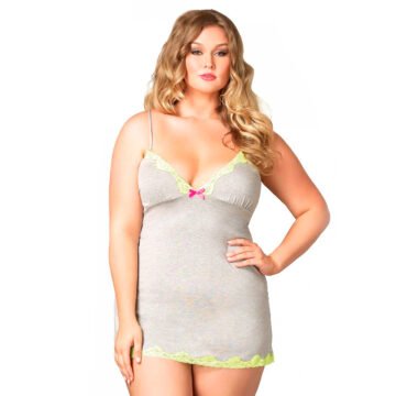 "CAMISA DE NOITE LEG AVENUE SERAPHINA TAMANHO GRANDE CINZENTA"