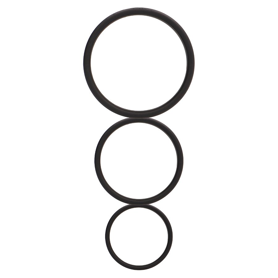 "CONJUNTO DE ANÉIS PARA O PÉNIS FLAT COCK RINGS SET PRETOS"