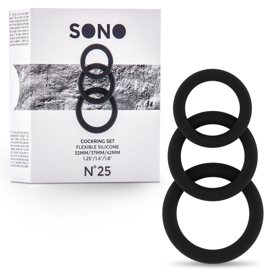 "CONJUNTO DE ANÉIS PARA O PÉNIS SONO Nº25 COCKRING SET PRETO" - Image 2