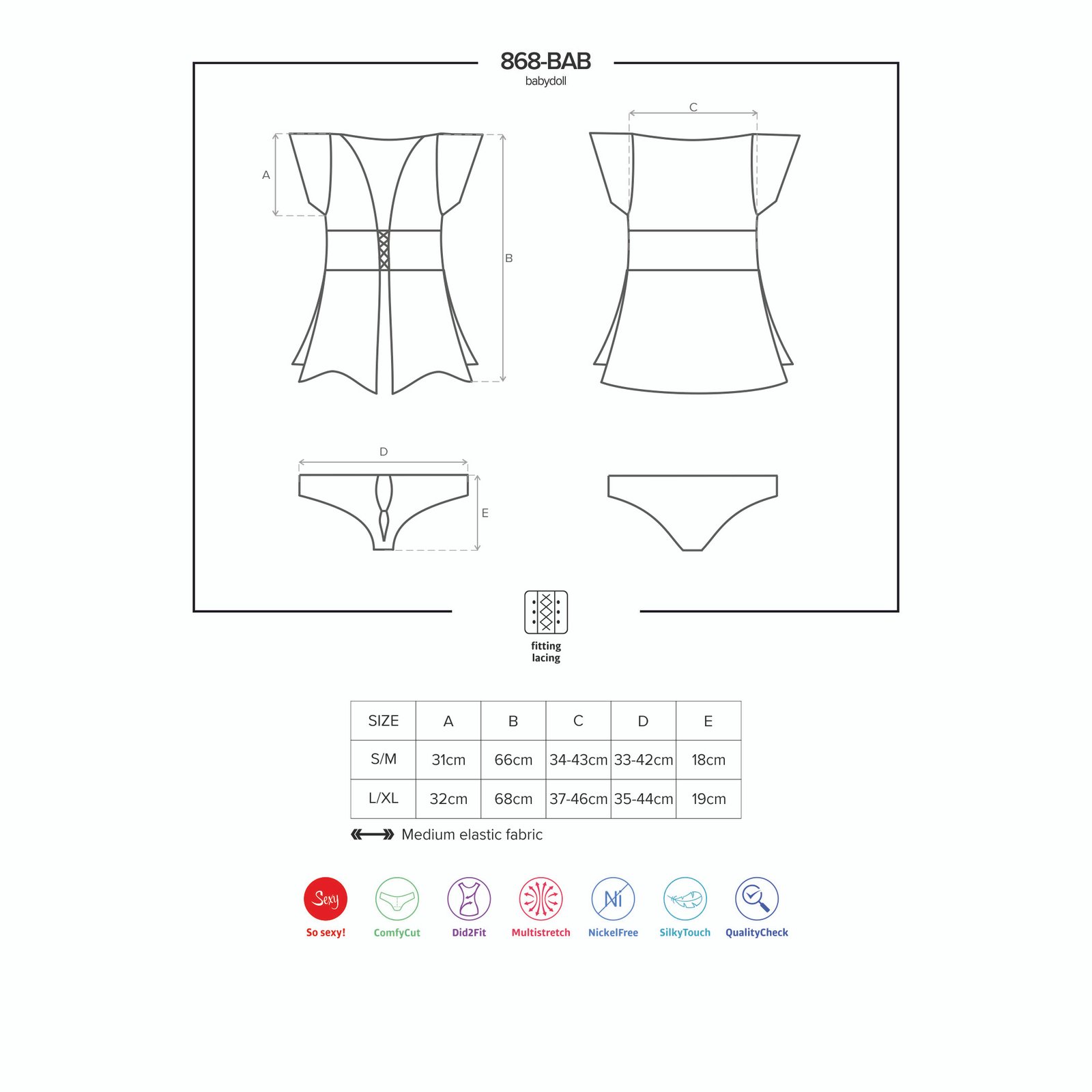 "CAMISA DE NOITE E TANGA 868-BAB OBSESSIVE" - Image 4