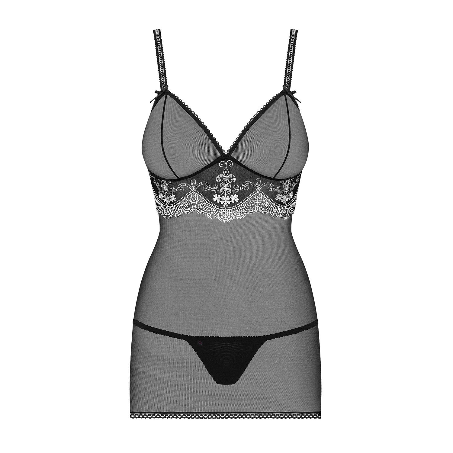 "CAMISA DE NOITE E TANGA 840-CHE OBSESSIVE PRETA" - Image 5