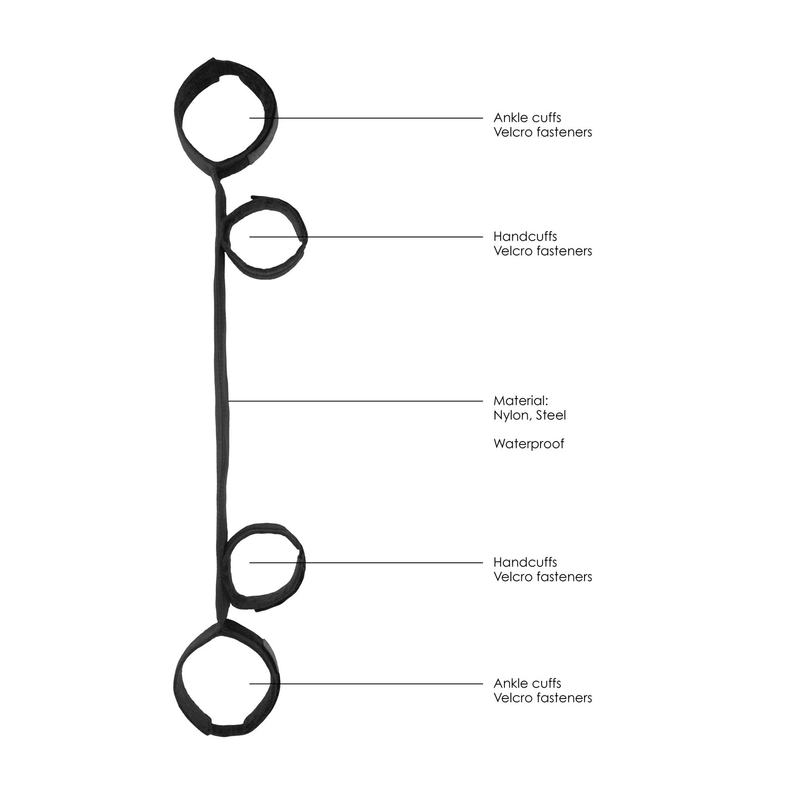 "BARRA AFASTADORA COM ALGEMAS OUCH! SPREADER BAR WITH CUFFS PRETA" - Image 5