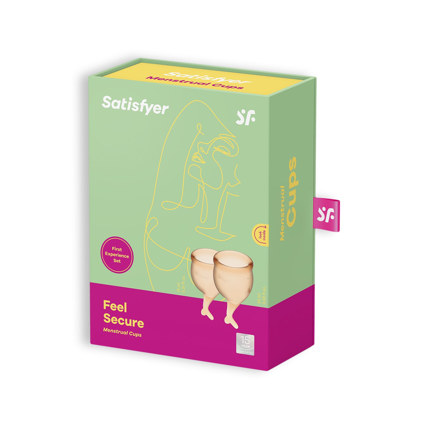 "CONJUNTO DE 2 COPOS MENSTRUAIS FEEL SECURE SATISFYER LARANJA" - Image 2