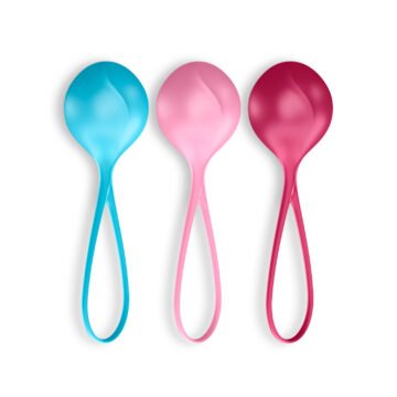 "CONJUNTO DE 3 BOLAS BEN-WA STRENGTHENING BALLS SATISFYER COLORIDAS"