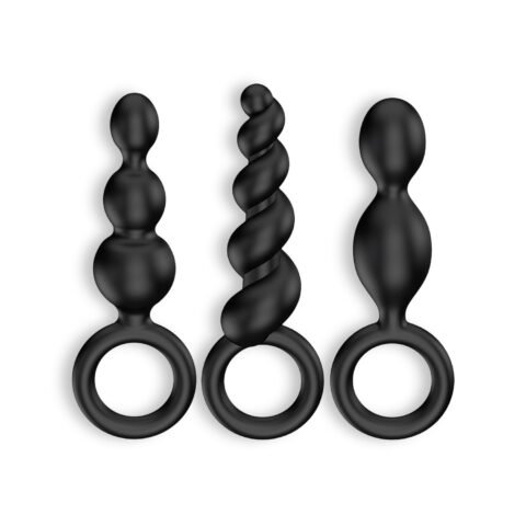 "CONJUNTO DE 3 PLUGS ANAIS BOOTY CALL SATISFYER PRETOS"