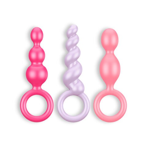 "CONJUNTO DE 3 PLUGS ANAIS BOOTY CALL SATISFYER COLORIDOS"