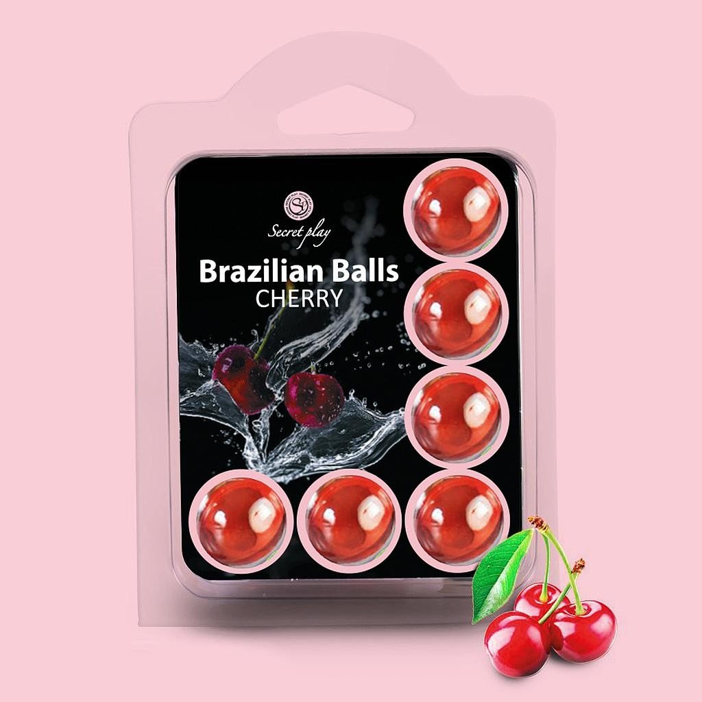 "BOLAS LUBRIFICANTES BEIJÁVEIS BRAZILIAN BALLS SABOR A CEREJA 6 X 4GR"