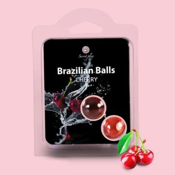 "BOLAS LUBRIFICANTES BEIJÁVEIS BRAZILIAN BALLS SABOR A CEREJA 2 X 4GR"