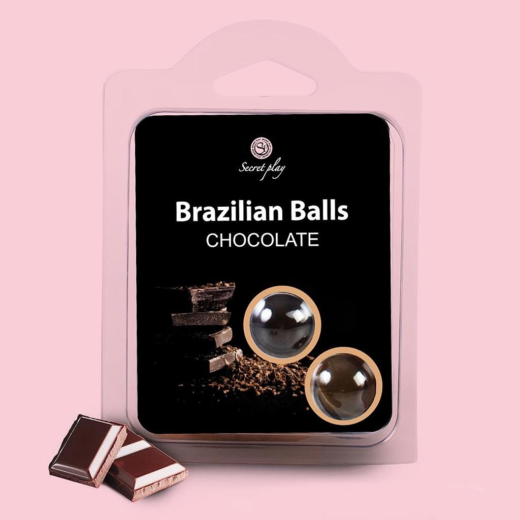 "BOLAS LUBRIFICANTES BEIJÁVEIS BRAZILIAN BALLS SABOR A CHOCOLATE 2 X 4GR"