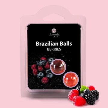 "BOLAS LUBRIFICANTES BEIJÁVEIS BRAZILIAN BALLS SABOR A FRUTOS DO BOSQUE 2 X 4GR"