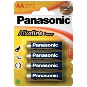 "4 PILHAS AA ALCALINAS PANASONIC"