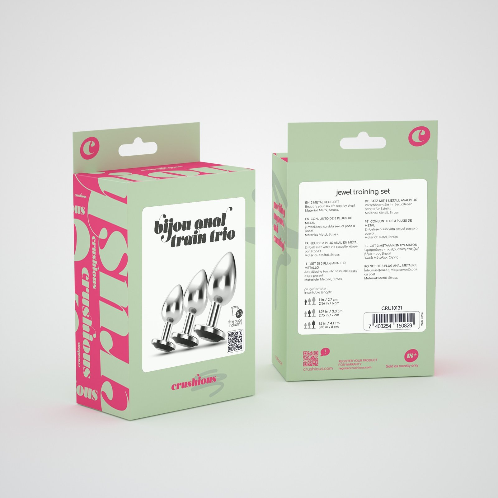 "ANAL TRAIN TRIO BIJOU PRETO CRUSHIOUS COM BOLSAS INDIVIDUAIS GRÁTIS" - Image 5