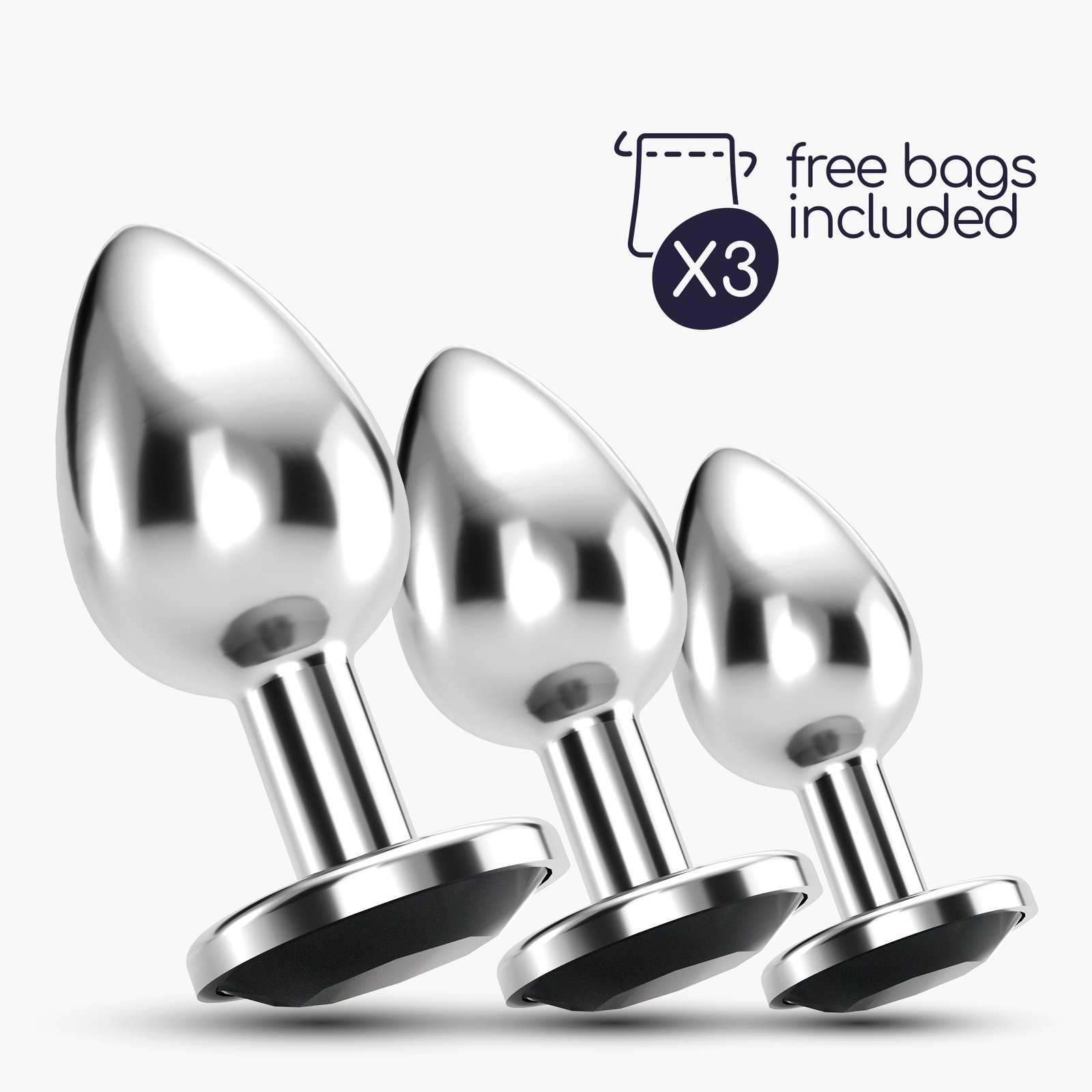 "ANAL TRAIN TRIO BIJOU PRETO CRUSHIOUS COM BOLSAS INDIVIDUAIS GRÁTIS"