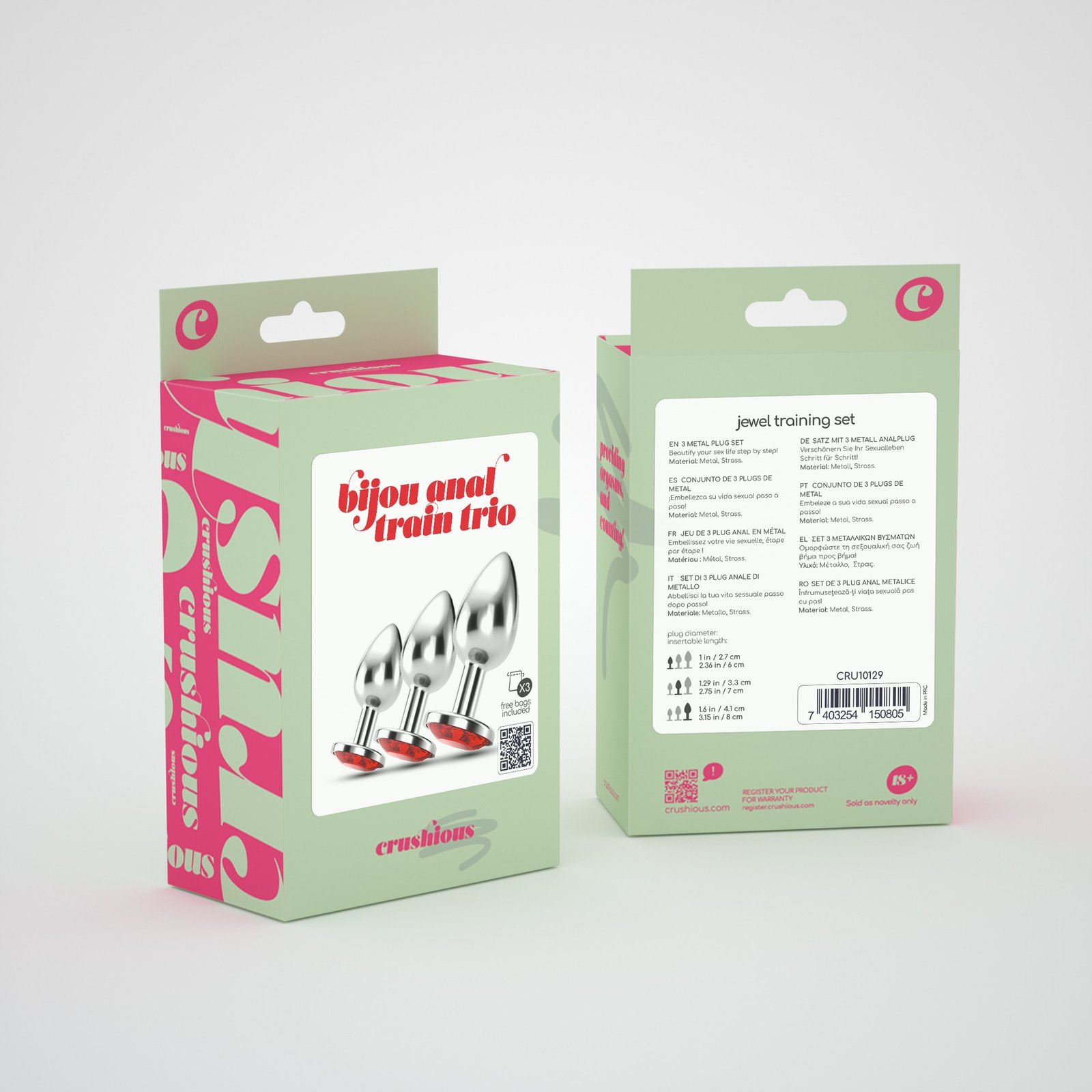 "ANAL TRAIN TRIO BIJOU VERMELHO CRUSHIOUS COM BOLSAS INDIVIDUAIS GRÁTIS" - Image 5