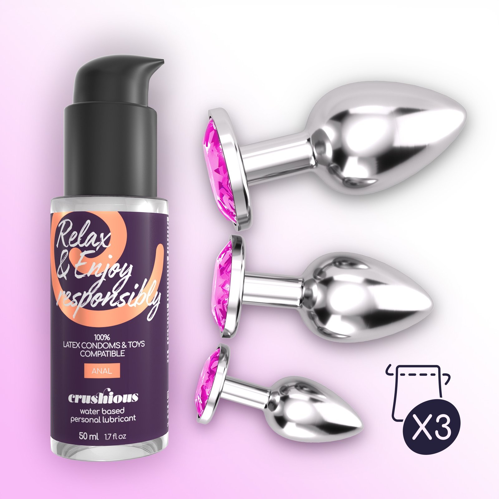 "BIJOU ANAL WET TRAIN TRIO CRUSHIOUS ROSA"