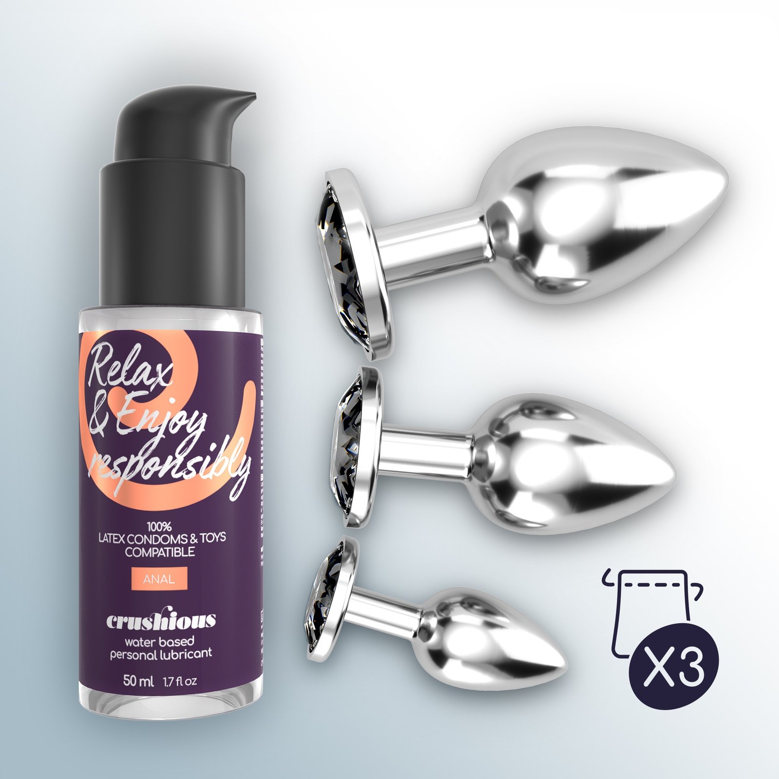 "BIJOU ANAL WET TRAIN TRIO CRUSHIOUS PRETO"