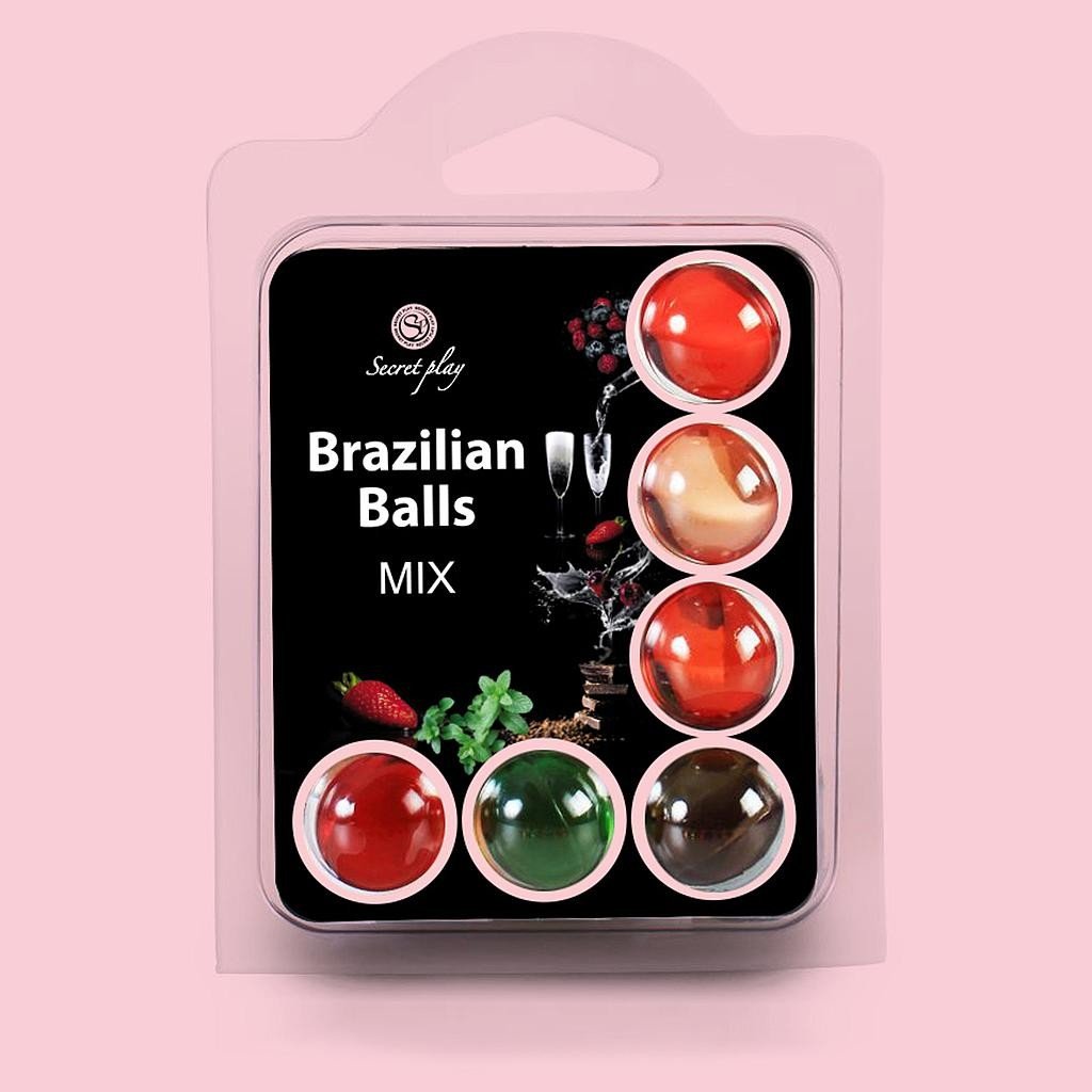 "BOLAS LUBRIFICANTES BEIJÁVEIS BRAZILIAN BALLS MULTISABORES 6 X 4GR"