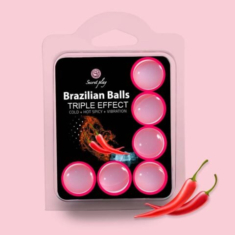 "BOLAS LUBRIFICANTES BRAZILIAN BALLS EFEITO TRIPLO 6 X 4GR"