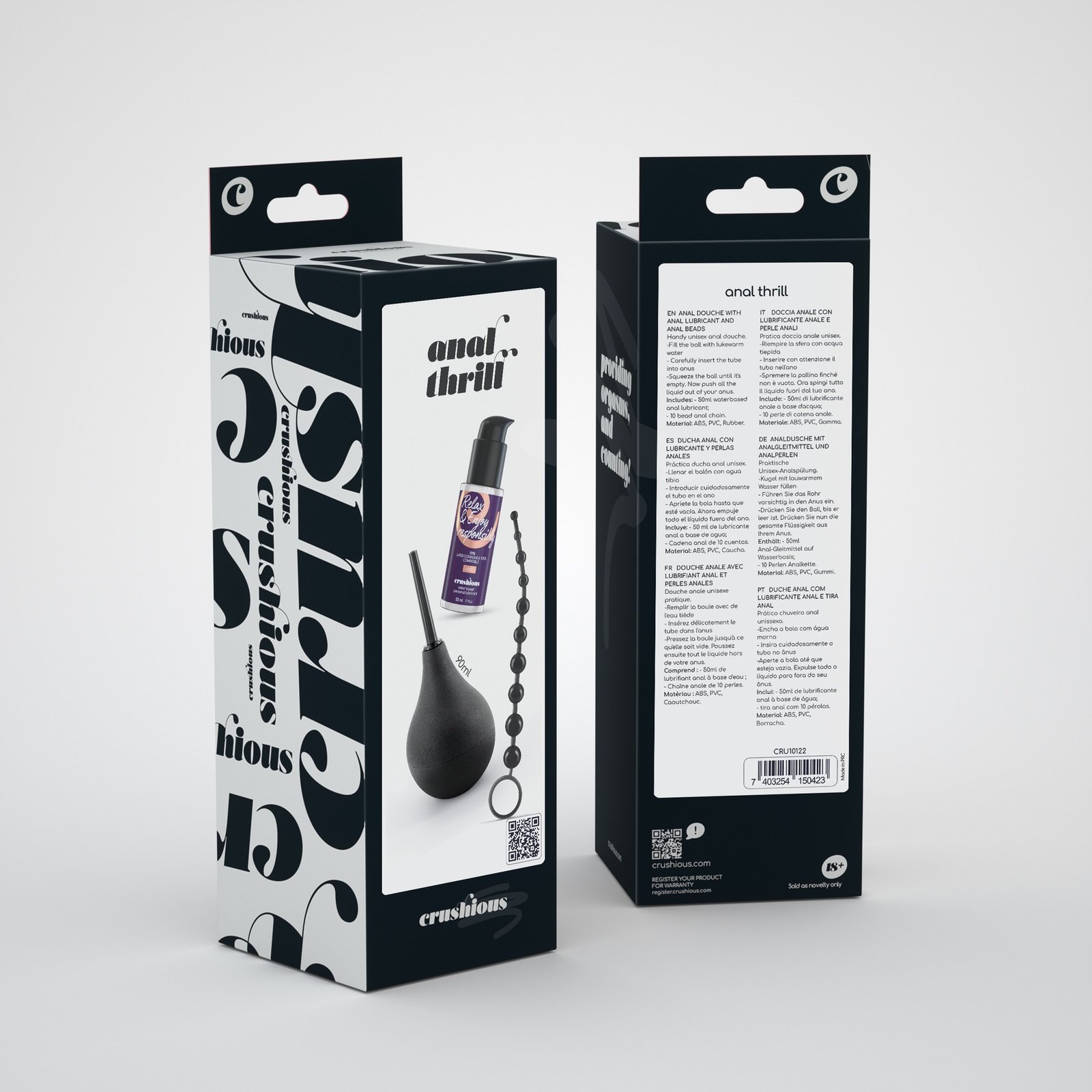 "ANAL THRILL DUCHE ANAL 90ML COM LUBRIFICANTE ANAL 50ML E TIRA DE 10 PÉROLAS ANAIS CRUSHIOUS" - Image 10
