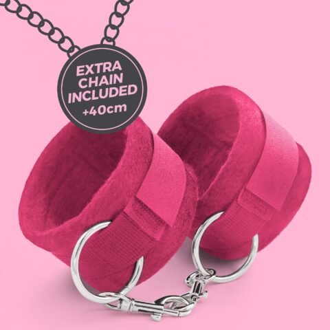 "ALGEMAS DE VELCRO TOUGH LOVE COM CORRENTE DE 40CM EXTRA CRUSHIOUS ROSA"