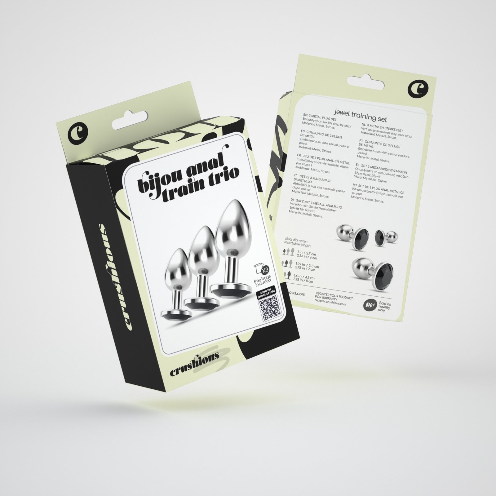 "ANAL TRAIN TRIO BIJOU PRETO CRUSHIOUS COM BOLSAS INDIVIDUAIS GRÁTIS" - Image 7