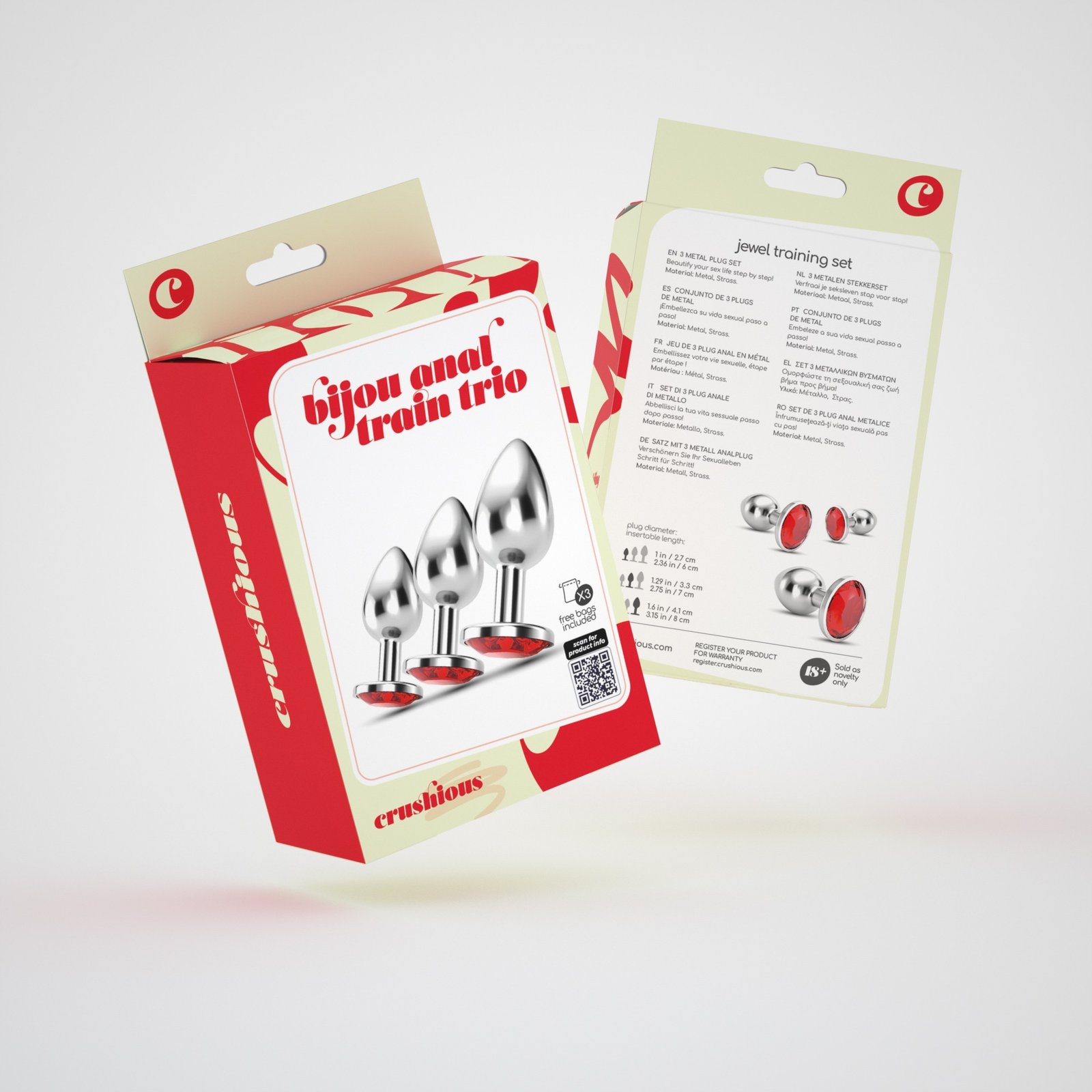 "ANAL TRAIN TRIO BIJOU VERMELHO CRUSHIOUS COM BOLSAS INDIVIDUAIS GRÁTIS" - Image 7