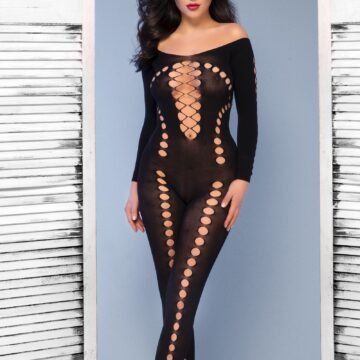 "CATSUIT CR-4646 PRETO CHILIROSE"