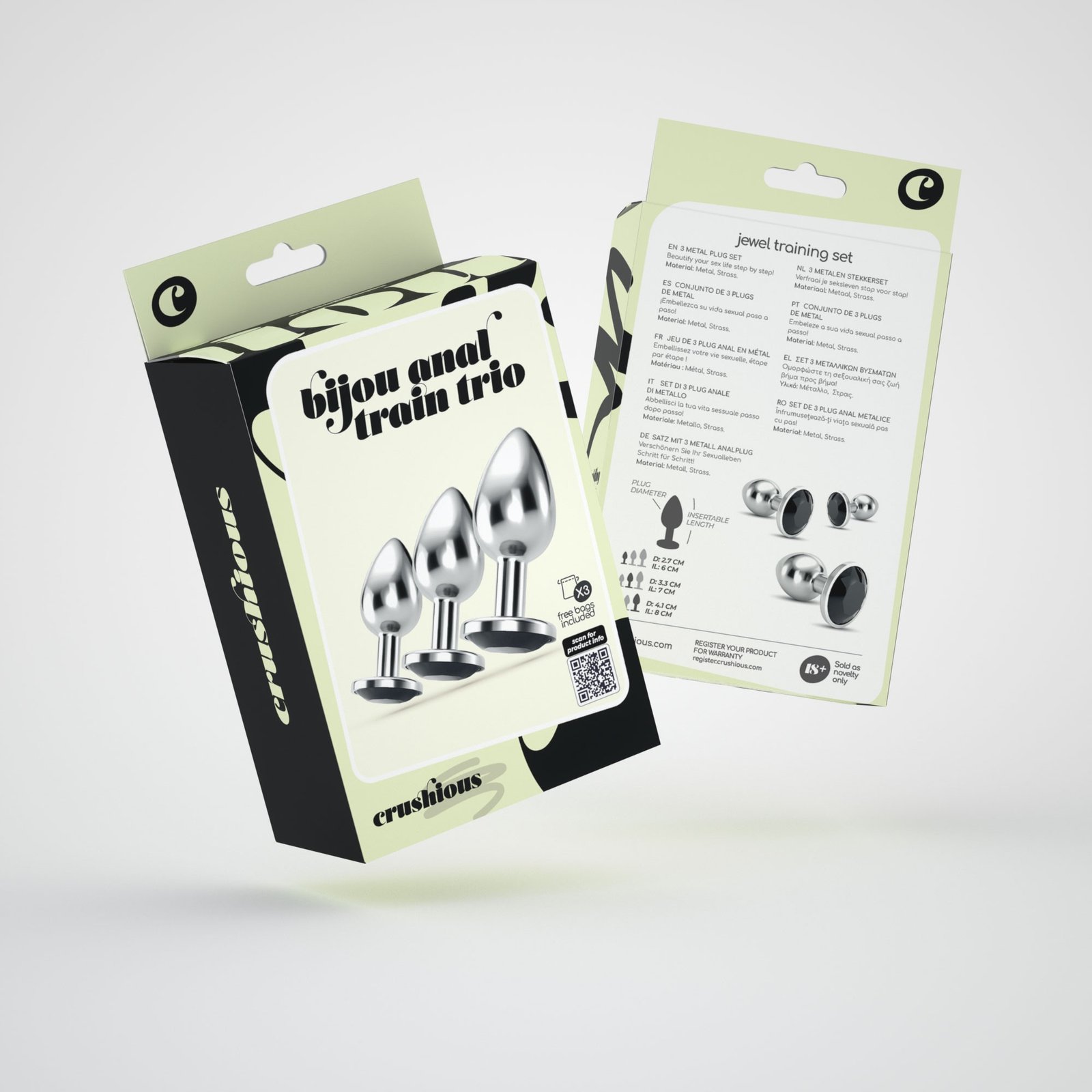 "ANAL TRAIN TRIO BIJOU PRETO CRUSHIOUS COM BOLSAS INDIVIDUAIS GRÁTIS" - Image 8