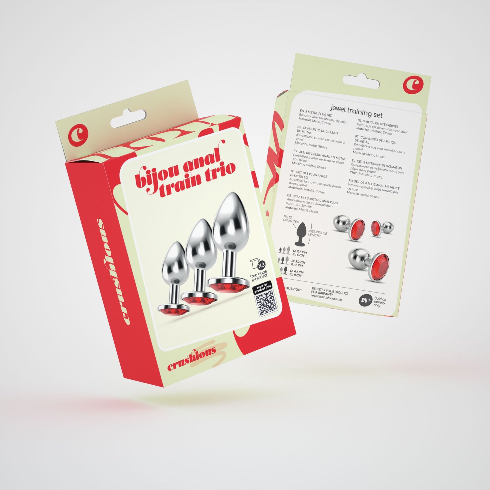 "ANAL TRAIN TRIO BIJOU VERMELHO CRUSHIOUS COM BOLSAS INDIVIDUAIS GRÁTIS" - Image 8