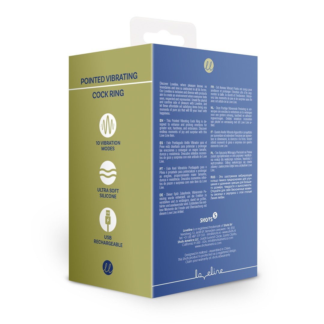 "ANEL PARA O PÉNIS COM VIBRAÇÃO POINTED BALTIC BLUE LOVELINE" - Image 3