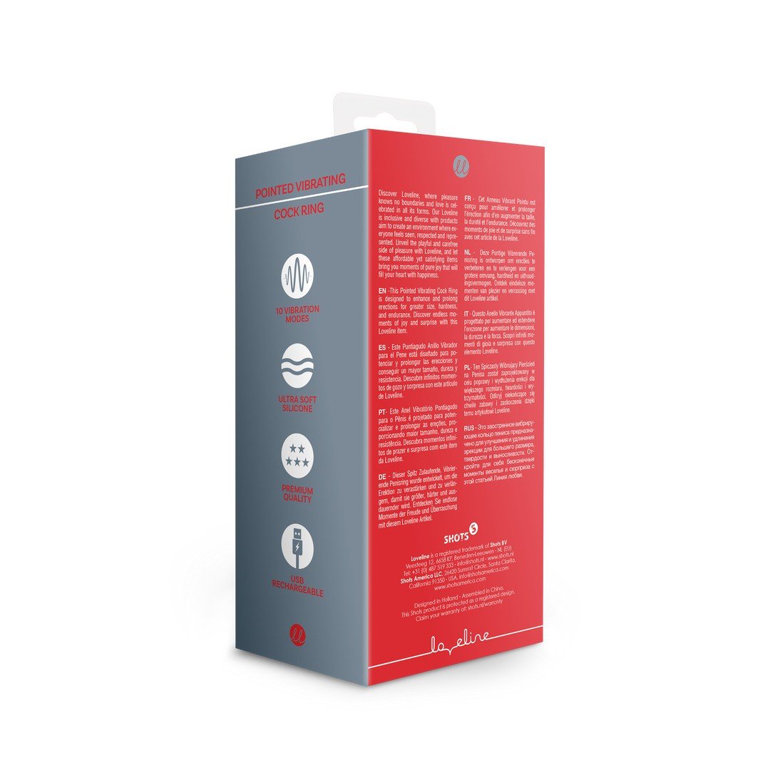 "ANEL PARA O PÉNIS COM VIBRAÇÃO POINTED LICORICE BLACK LOVELINE " - Image 3