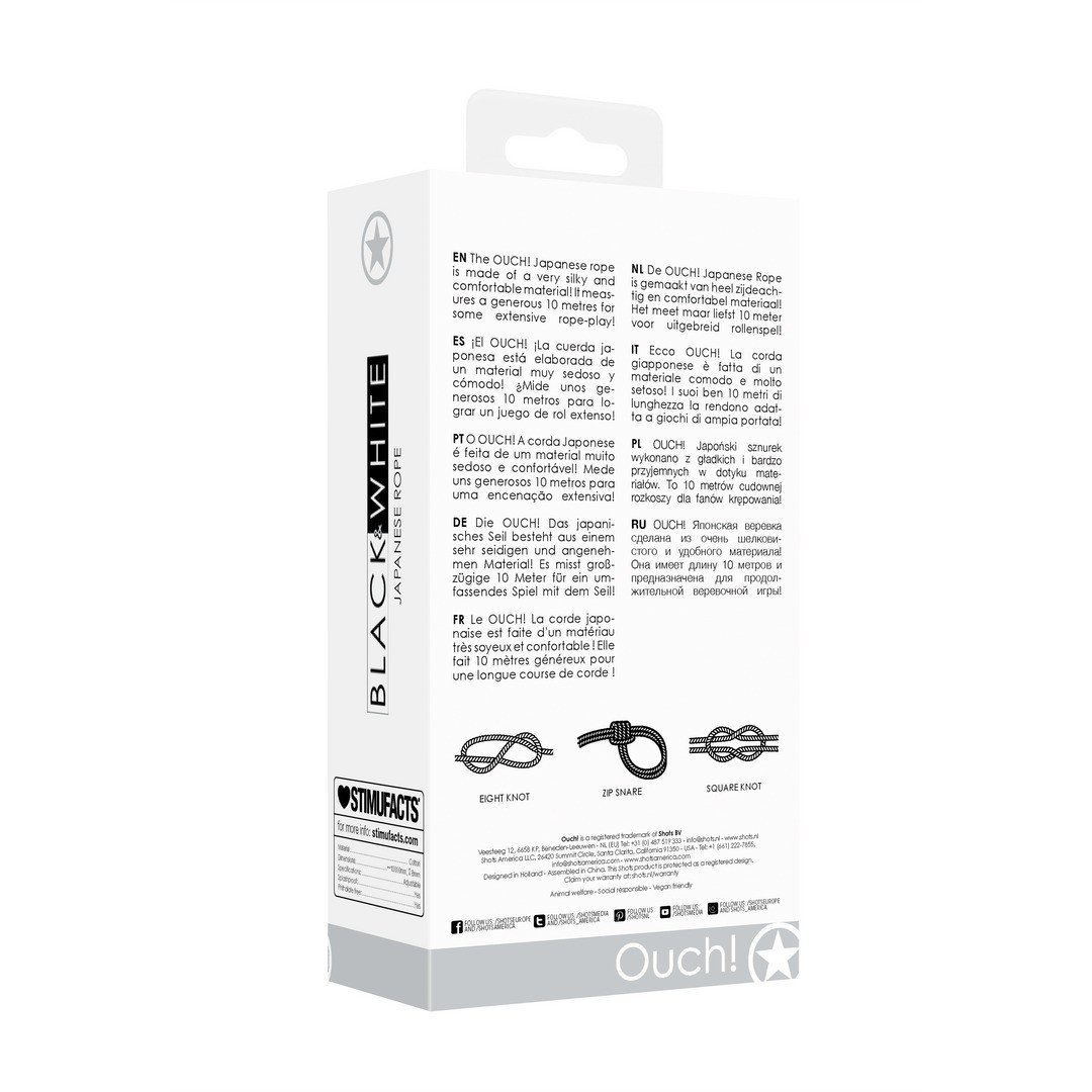 "CORDA JAPANESE 32.8 FT /10 M BLACK AND WHITE OUCH!" - Image 3