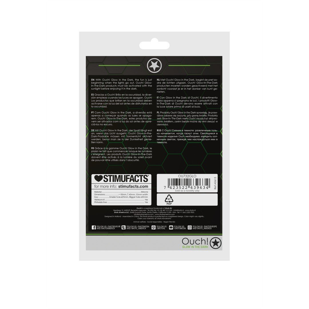 "ANEL PARA O PÉNIS E TESTÍCULOS FLUORESCENTE GLOW IN THE DARK OUCH!" - Image 3